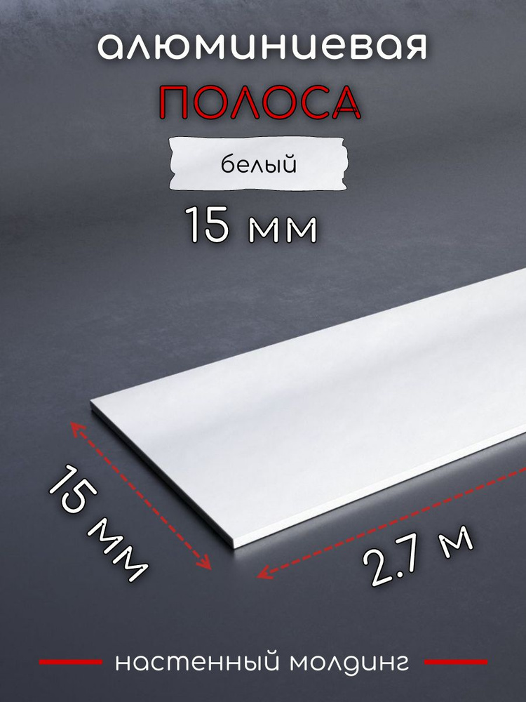 Алюминиевая полоса декоративный молдинг DIELE 15х1,5мм белый длина 2,7м #1