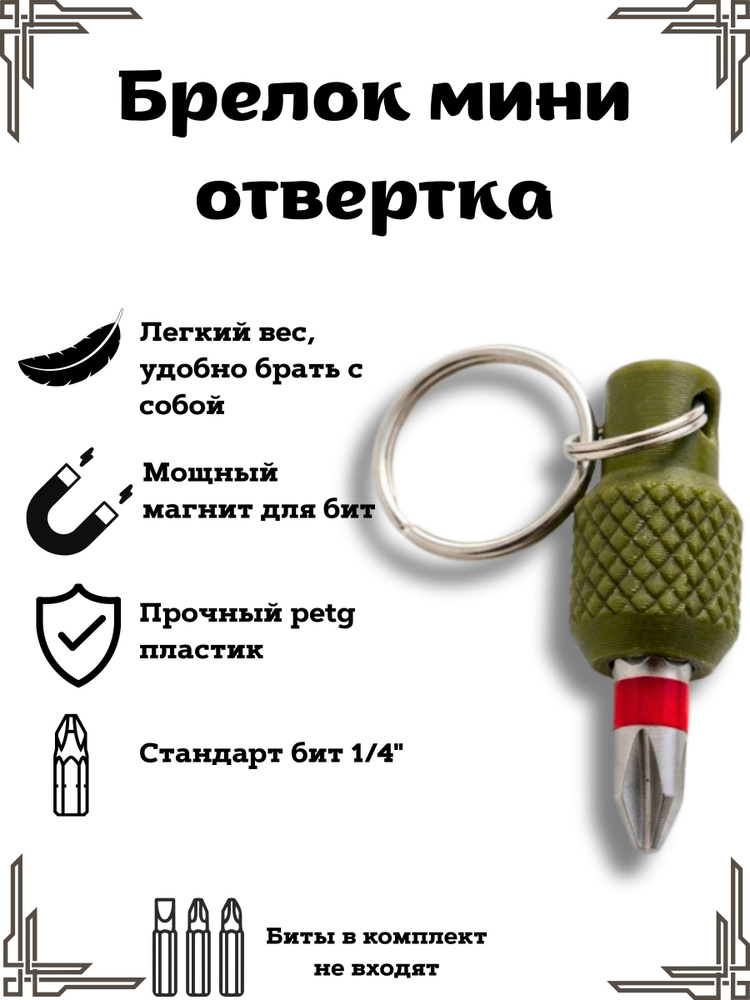 Брелок мини отвертка для бит #1
