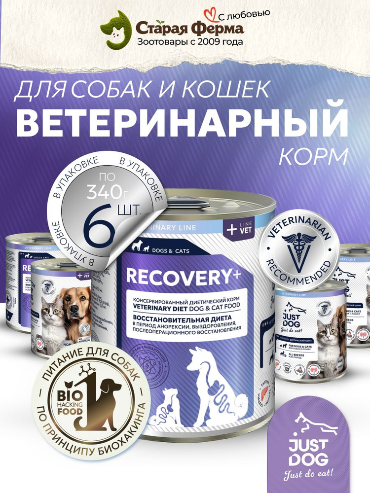 Влажный корм для собак и кошек Just Dog Recovery в период анорексии, послеоперационного восстановления, #1