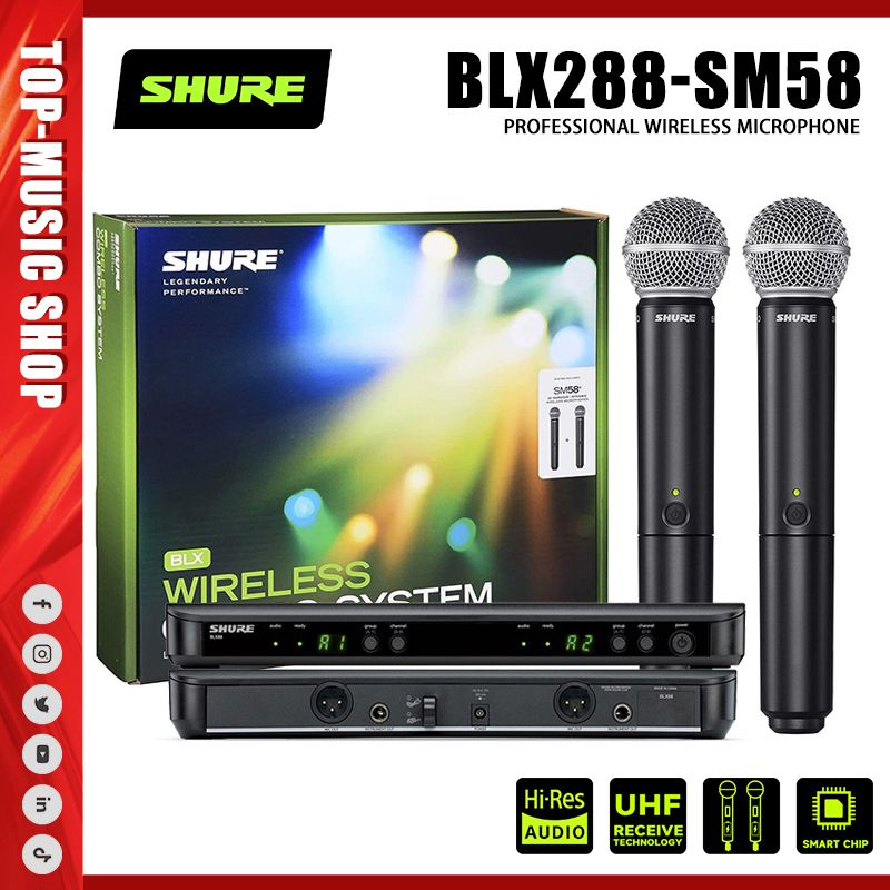 Shure Микрофон универсальный BLX288/SM58, черно-серый #1