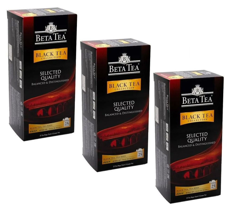 Чай черный Beta Tea Отборное Качество в пакетиках 2 г х 25 шт, 3 упак  #1