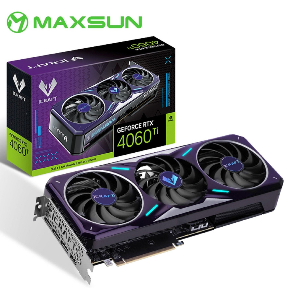 Видеокарта maxsun GeForce RTX 4060 Ti, 8 ГБ PCI Express 4.0 х8 