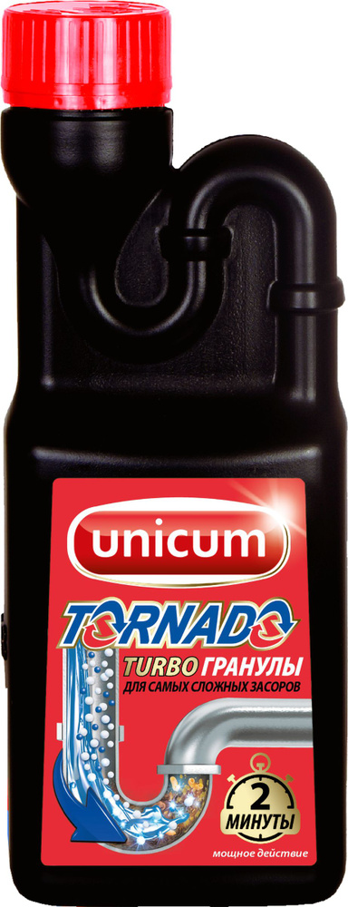 Средство для устранения засоров в трубах и канализации UNICUM Tornado, 600г / Средство для прочистки #1