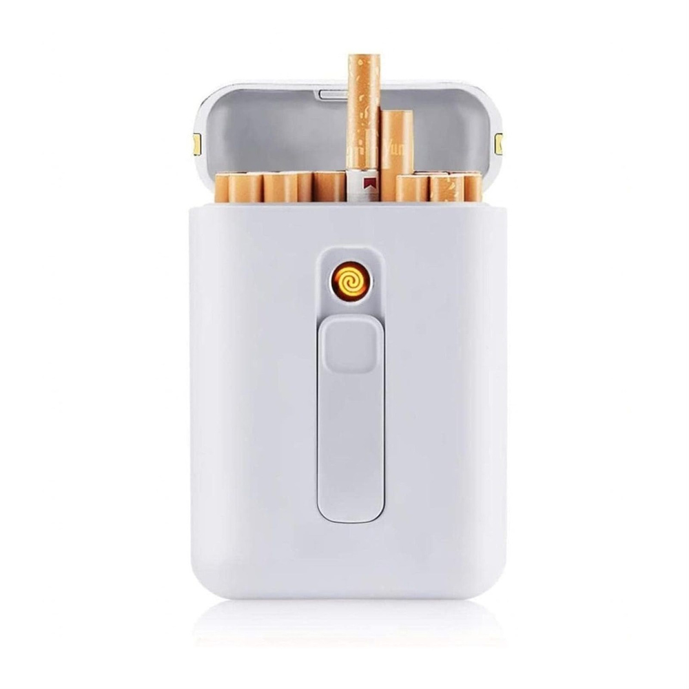 Зажигалка электронная USB-портсигар с зажигалкой 2 в 1 вмещает 20 ...