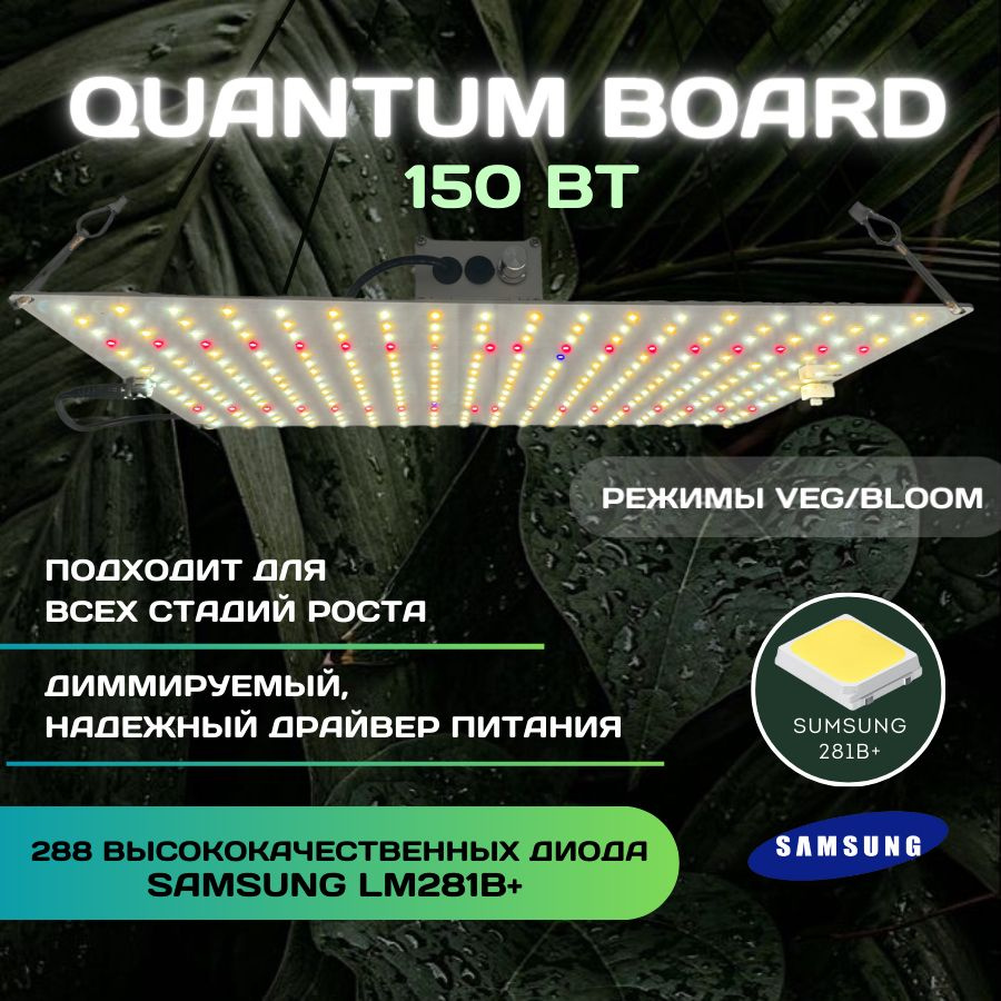 Фитосветильник. Quantum Board 150 Ватт / диоды LM281B+ фитолампа для растений  #1