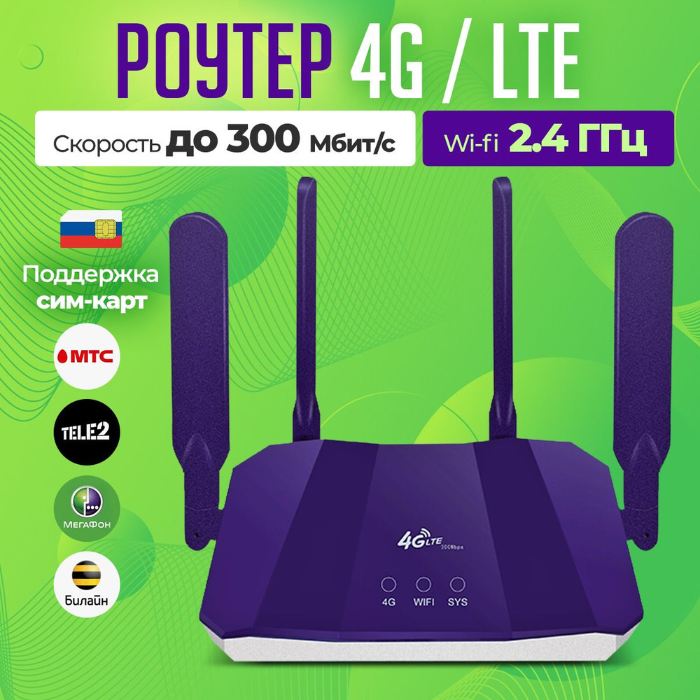 Роутер WiFi от сим карты 4G 5G LTE фиолетовый