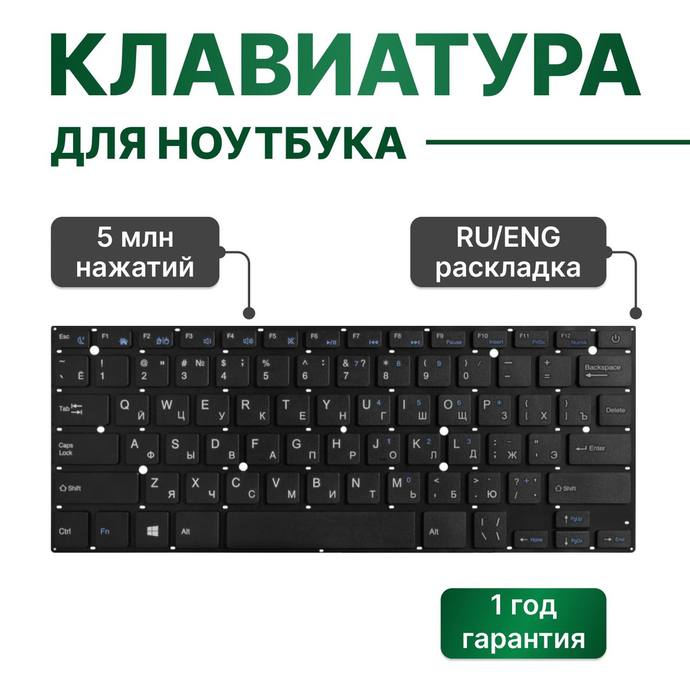 Клавиатура для IRBIS NB60, Haier HI133M, Prestigio SmartBook 141C  PSB141C01BFH, 141 C2, C3 (шлейф 175мм) - купить с доставкой по выгодным  ценам в интернет-магазине OZON (1139184259)