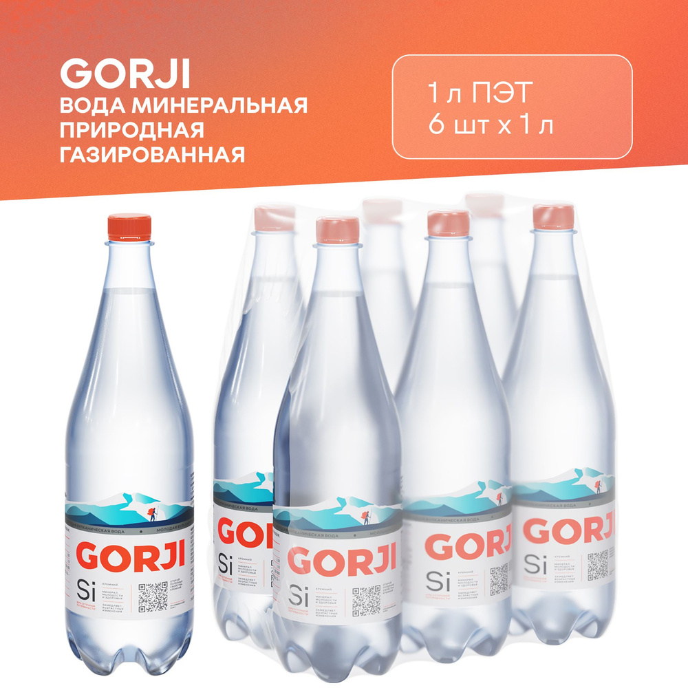 Вода минеральная природная газированная GORJI 1,0 л ПЭТ 6 шт.  #1