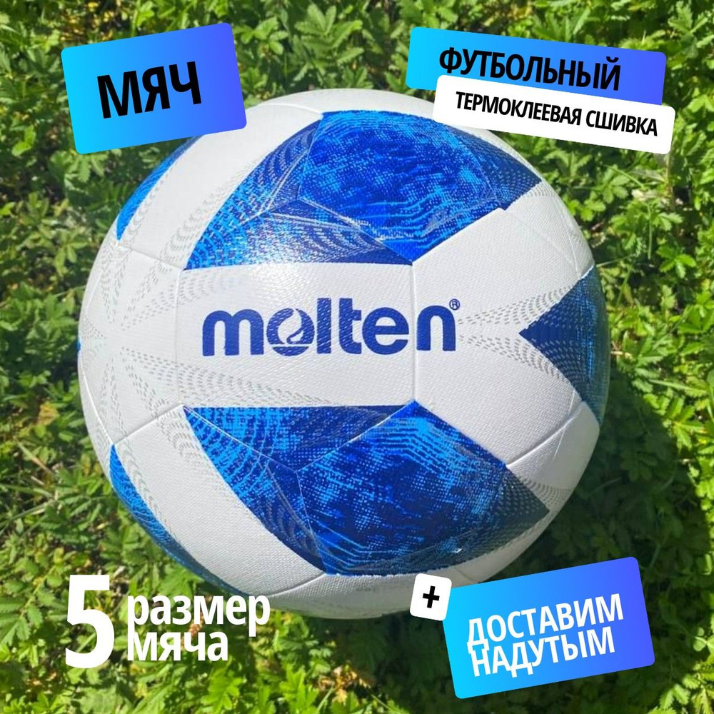 Футбольный мяч Molten futbol, 5 размер, синий купить по выгодной цене в  интернет-магазине OZON (1132518204)