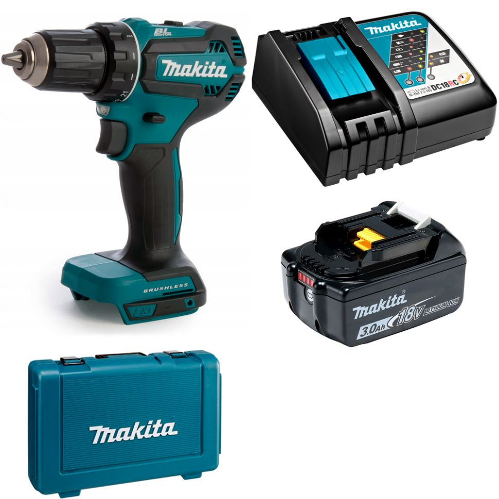 Дрель-шуруповерт Makita DDF485RF аккум. патрон:быстрозажимной (кейс в комплекте)  #1