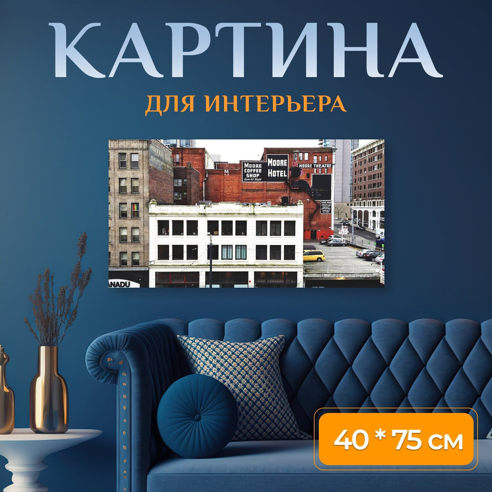 LotsPrints Картина "Город, улица, фасады 61" 40x75 см #1