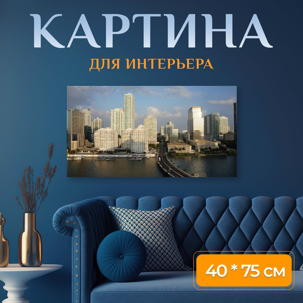 LotsPrints Картина "Город, скайлайн, небоскреб 90" 40x75 см #1