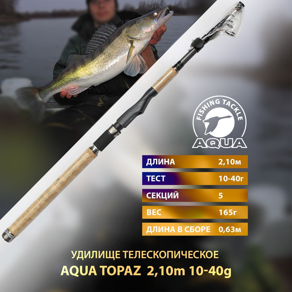 Удилище телескопическое AQUA Topaz 2.1m 10-40g #1