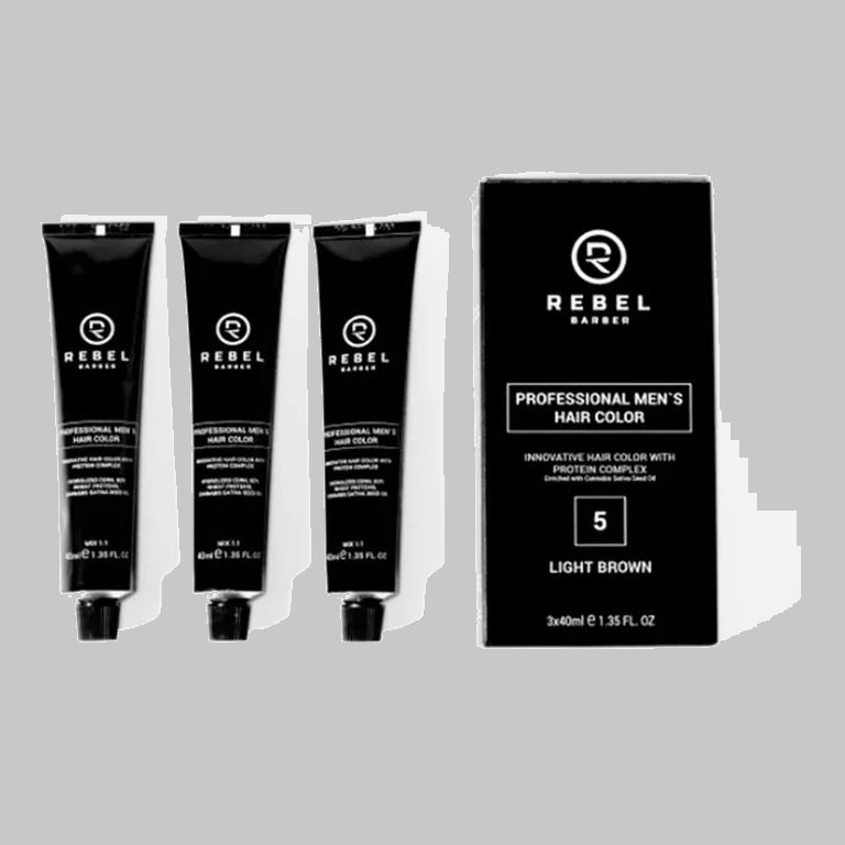 Профессиональная мужская краска для волос Light Brown (5) 3 х 40 мл ...