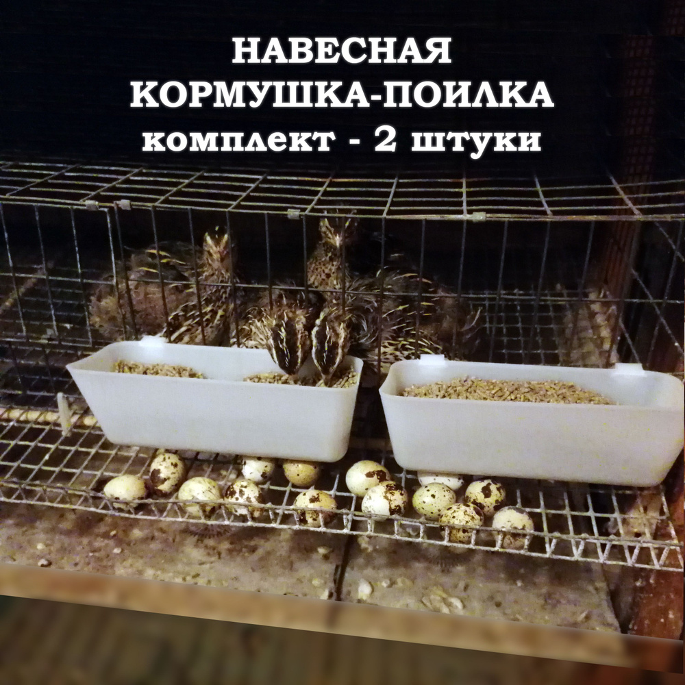 Кормушка - поилка 2 шт для перепелов и цыплят (кур, бройлеров .