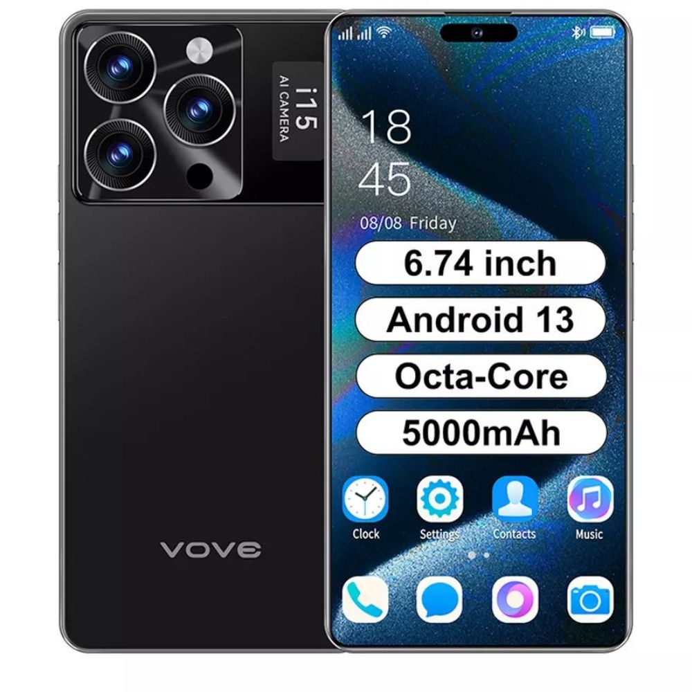 vove Смартфон I15pro max+/ EU 12/256 ГБ, черный