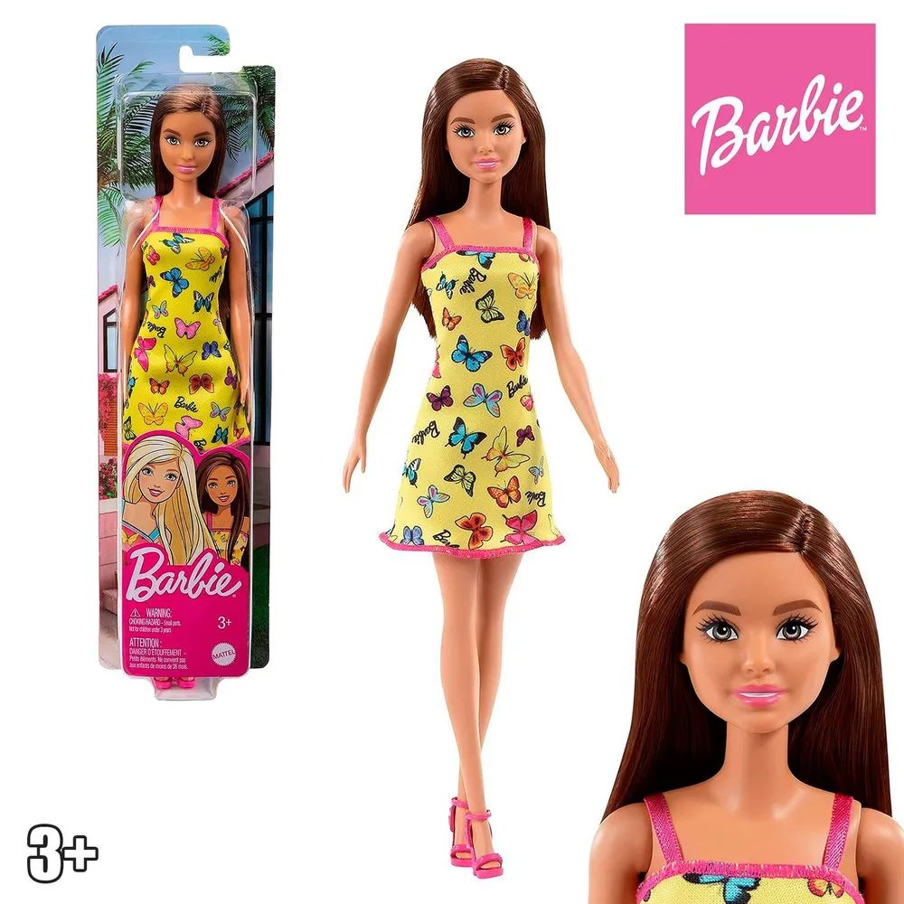 Кукла Barbie Игра с модой в желтом платье HBV08