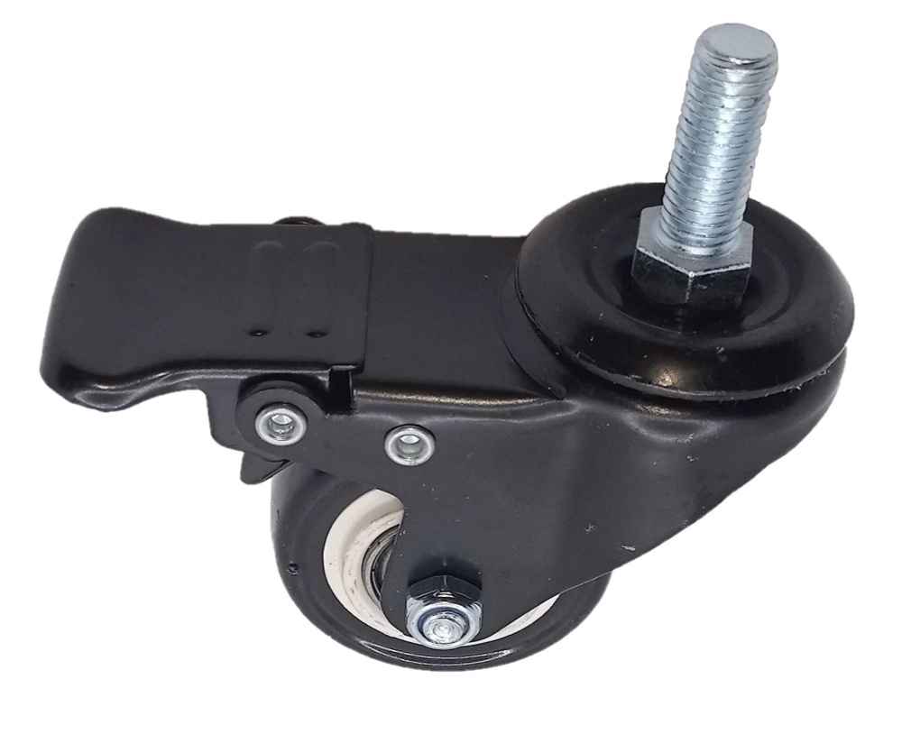 Колеса для тележек 50 мм с тормозом и болтом М10, TPR резина - купить с ...