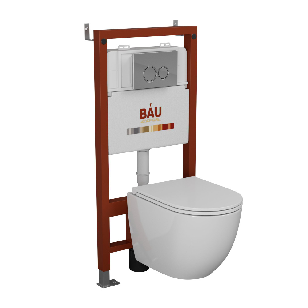 Комплект BAU 6 в 1: инсталляция BAU PRO, унитаз подвесной безободковый вихревой со скрытым сливом Bau #1