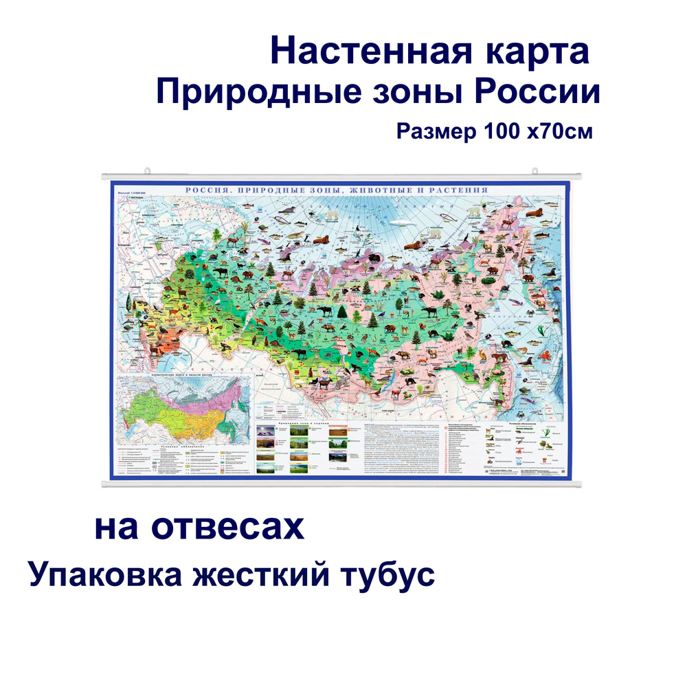 Атлас Принт Географическая карта 70 x 100 см #1