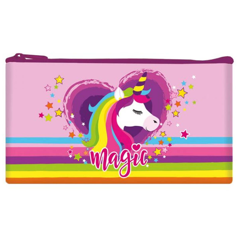 Пенал школьный для девочки мягкий 1 отделение на полнии 205x108 ЯРКИЙ ...
