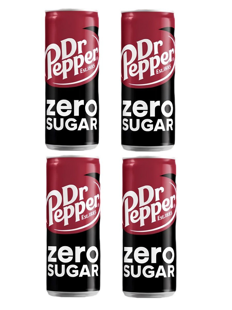 Газированный напиток Dr.Pepper Zero Sugar Slim без сахара, 330 мл х 4 шт  #1