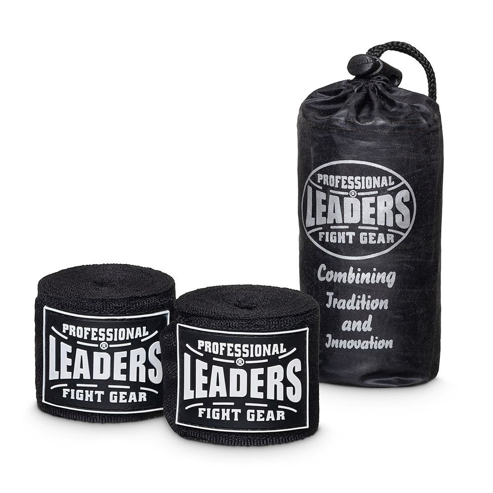 Бинты боксерские LEADERS PRO 84/16 черные #1