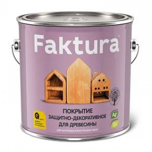 FAKTURA покрытие защитно-декоративное с льняным маслом, ионами серебра,для вн/нар.,бел.дуб(2,5л)  #1