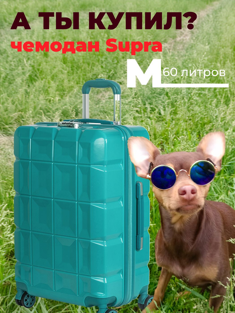 Чемодан на колесах сверхпрочный Supra Luggage STS-1007-M, viridian green из ABS-пластика с кодовым замком, #1