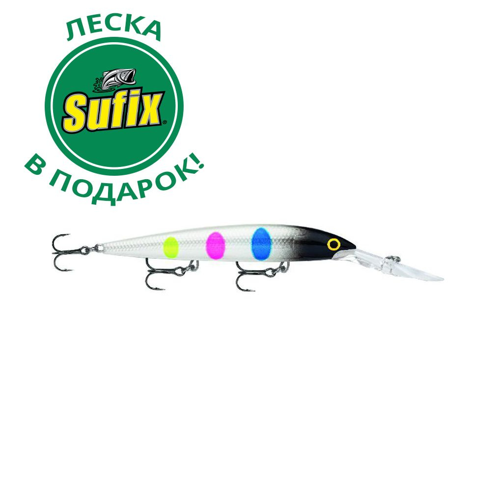 Воблер RAPALA Downdeep Husky Jerk 12 BWB суспендер 2,4-5,7м, 12см, 15гр. Подарок - Леска SUFIX 100м  #1