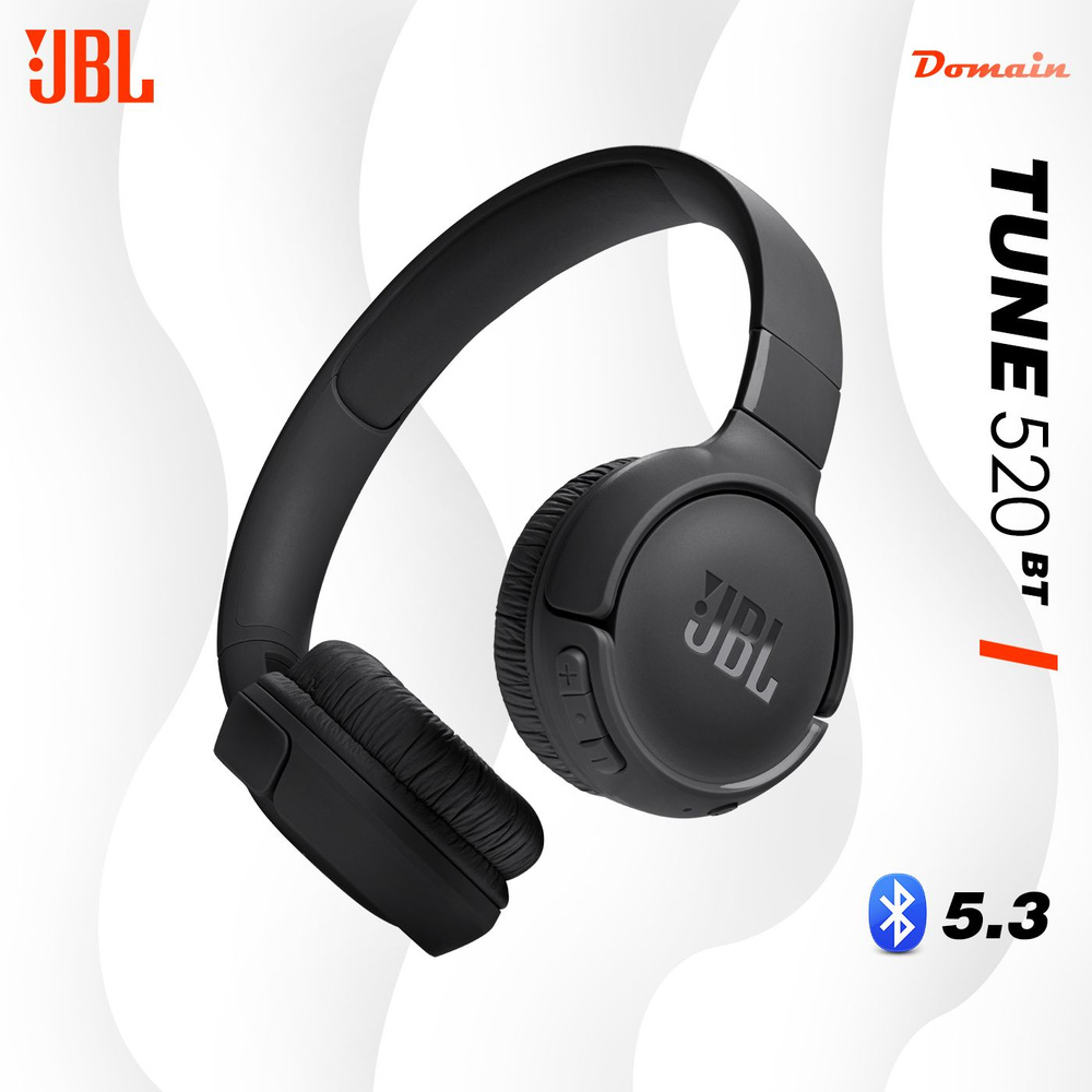 JBL Наушники беспроводные с микрофоном JBL Tune 520BT, USB Type-C, черный  #1