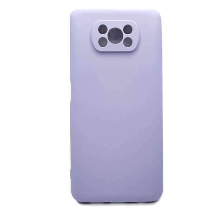 Силиконовый чехол для Xiaomi POCO X3 Silicone case, с защитой камеры, цвет: сиреневый #1
