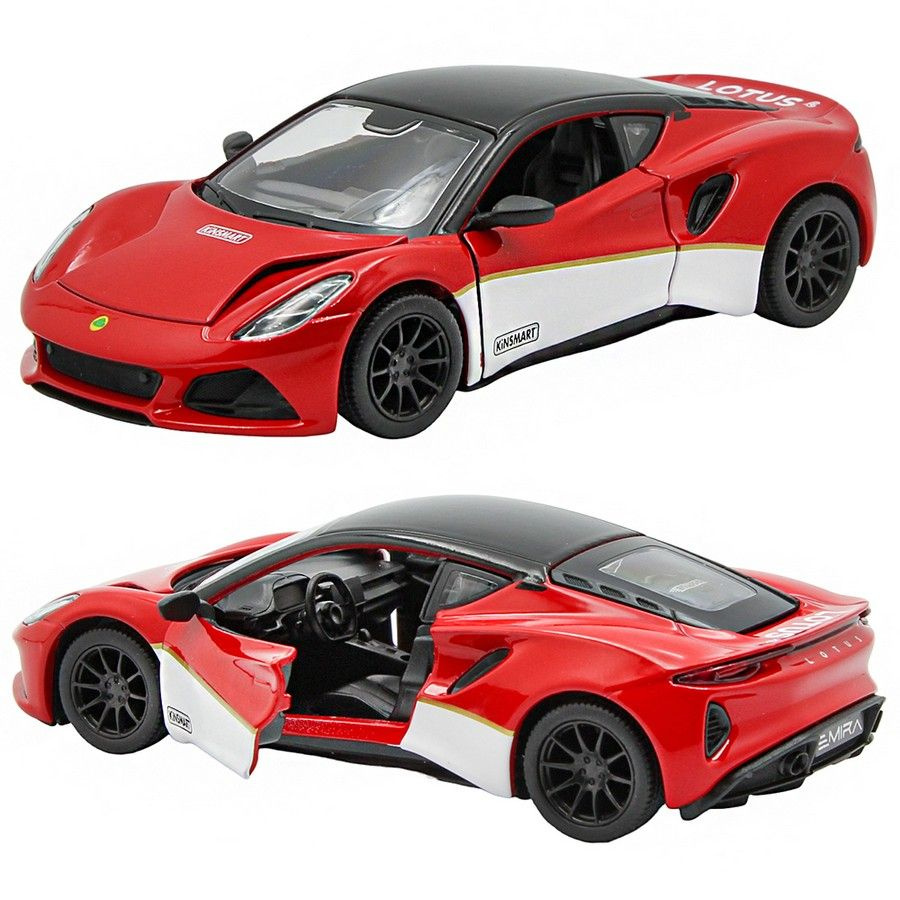 Машинка металлическая Kinsmart 1:34 Lotus Emira Heritage Edition (Лотус Эмира) 5456DKT инерционная, двери #1