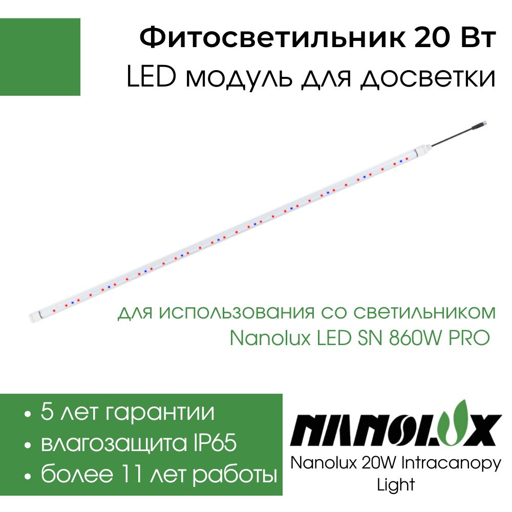 Фитосветильник светодиодный 20 вт Nanolux 20W Intracanopy Light, фитолампа LED панель c полным спектром #1