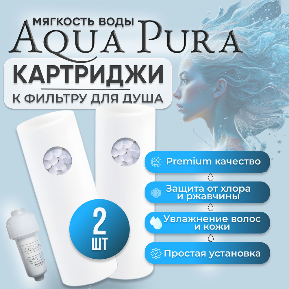 2 Картриджа Aqua Pura от хлора и ржавчины многоразовые #1