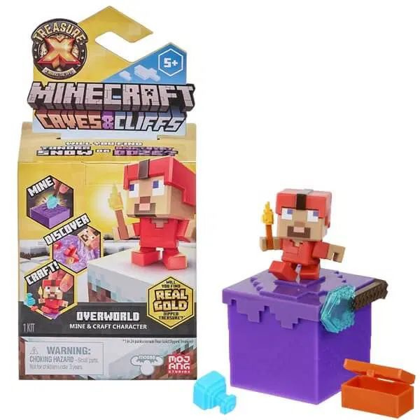 Treasure X Minecraft Caves & Cliffs Невероятный шахтер и ремесленный персонаж Серия 2 Single Pack  #1