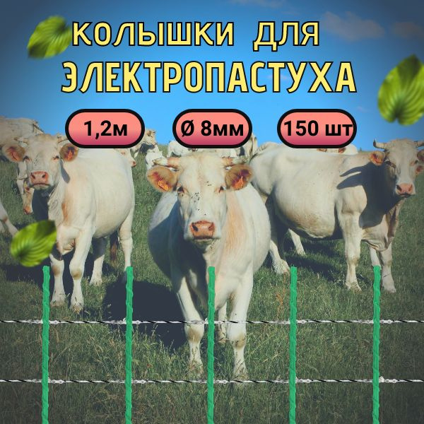 Колышки для элетропастуха 8мм 120см 150шт #1