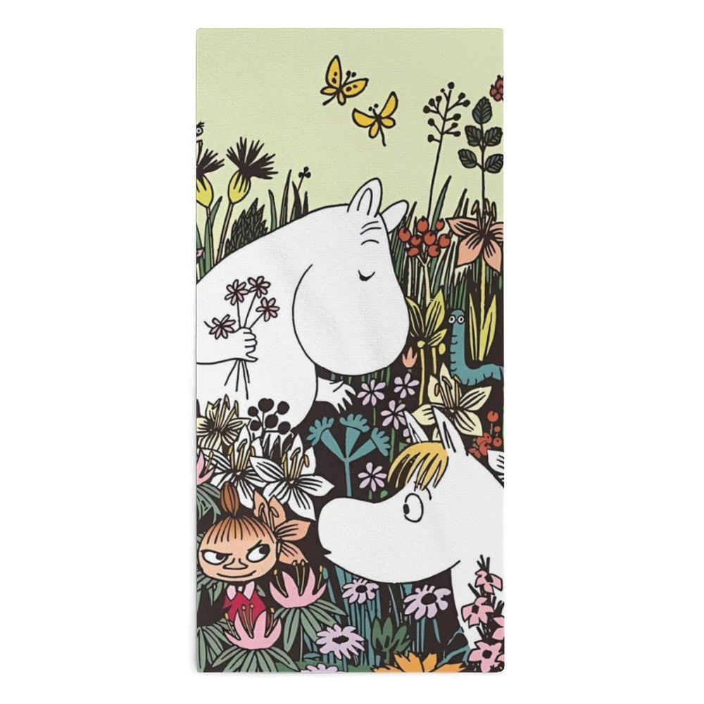 Moomin Полотенце для лица, рук, Микрофибра, 30x70 см, разноцветный, 1 шт.  #1