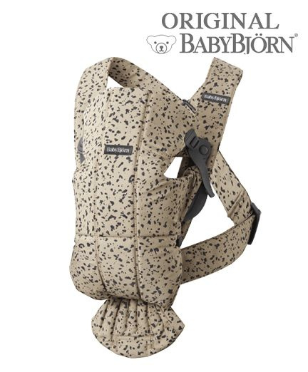 Рюкзак-Кенгуру для новорожденных BabyBjorn Mini Cotton Beige/Dark Gray Print(0210.38)  #1