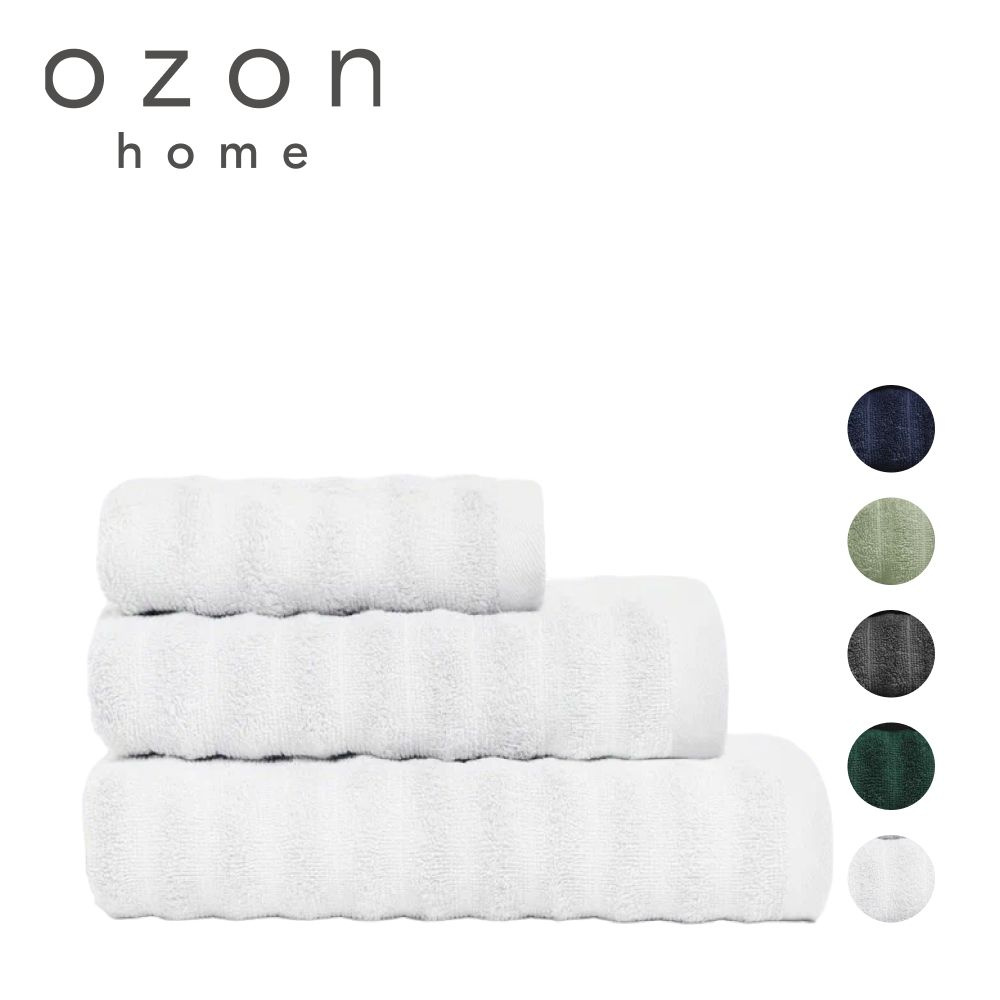 Набор полотенец Ozon home Страйп Белый 3 шт. 30x60 / 50x90 / 70x140 см, 440 г/м2  #1