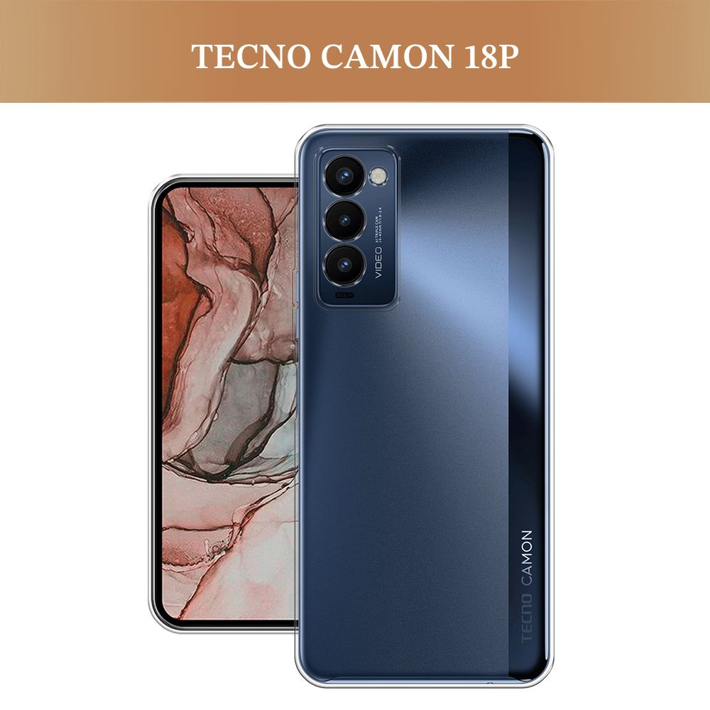 Силиконовый чехол на Tecno Camon 18P / Текно Камон 18P, прозрачный  #1