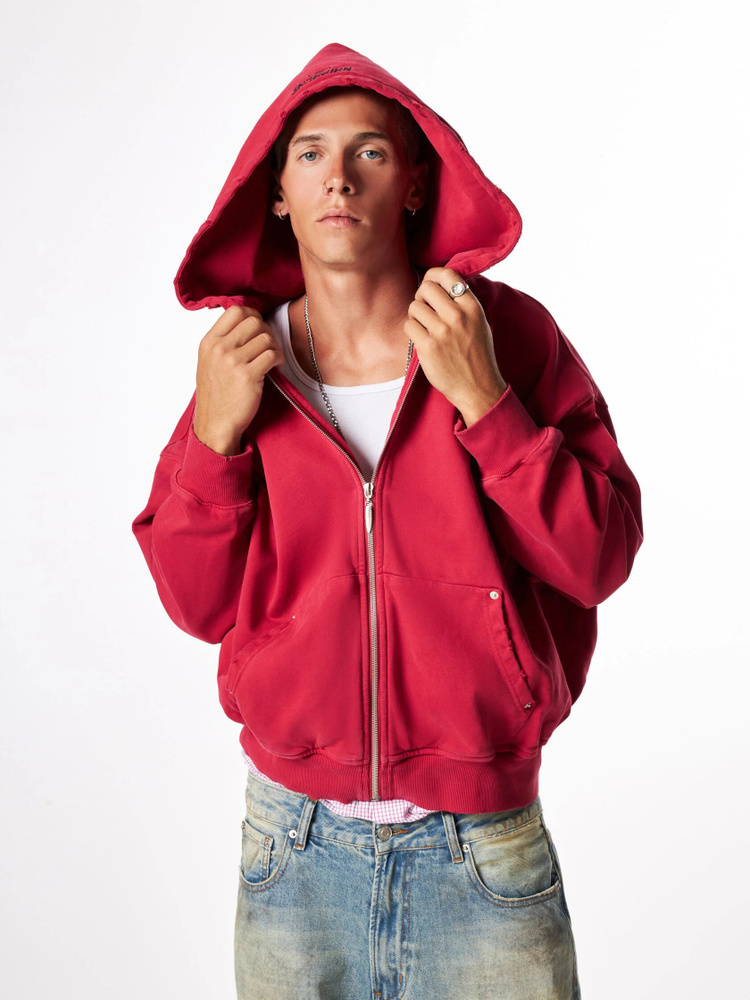 Худи NAIPACHE Vintage waves zip hoodie #1