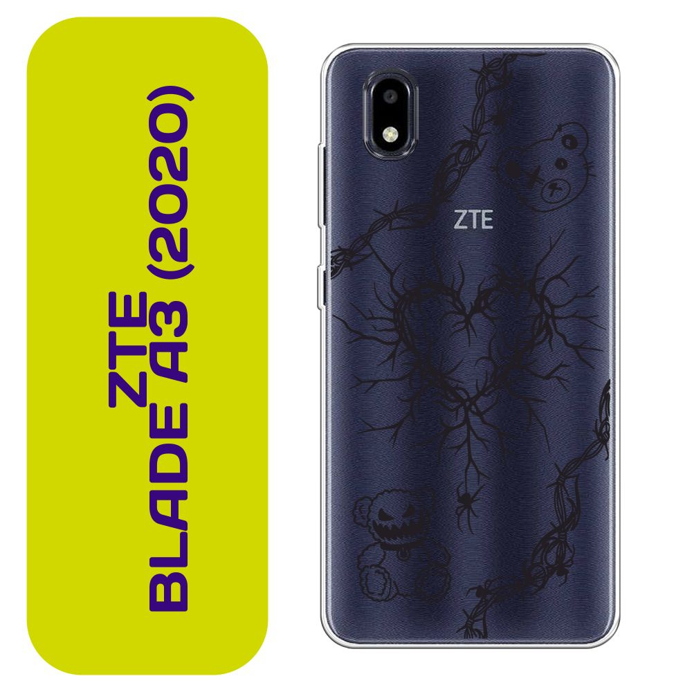 Чехол на ЗТЕ Блэйд A3 2020 / ZTE Blade A3 (2020) с принтом аниме Dark heart black  #1