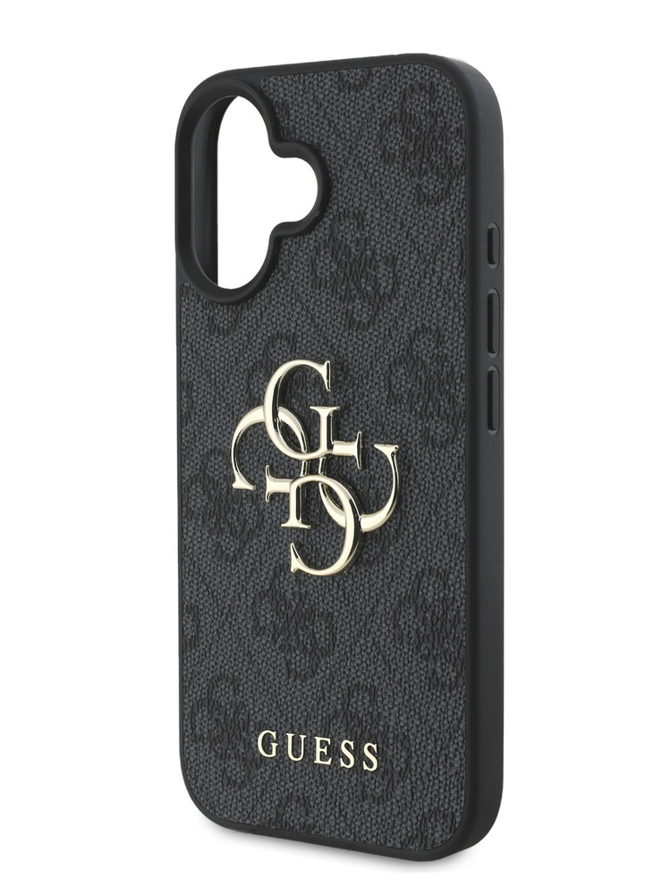 Чехол Guess PU leather на Apple iPhone 16 из экокожи, с защитой камеры, с металлическим логотипом 4G #1