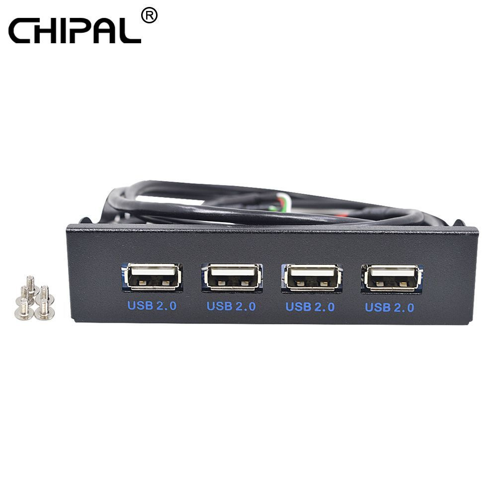 USB-концентратор передняя панель для пк 3,5'' флоппи-дисковода CHIPAL USB 2.0 * 4, черный  #1