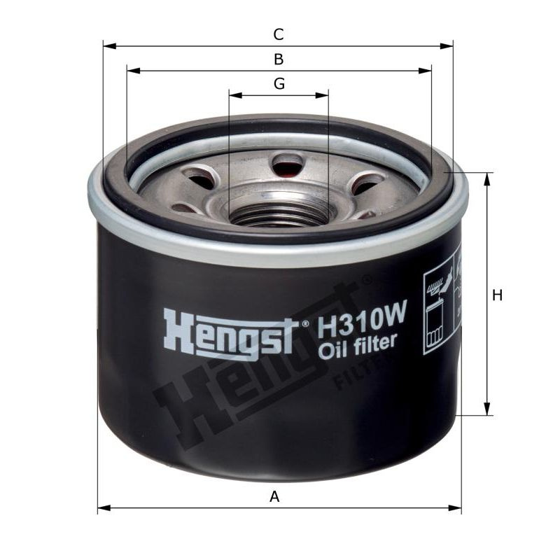 Фильтр масляный HENGST H310W (W 6011, C-317) MITSUBISHI, SMART HENGST H310W #1