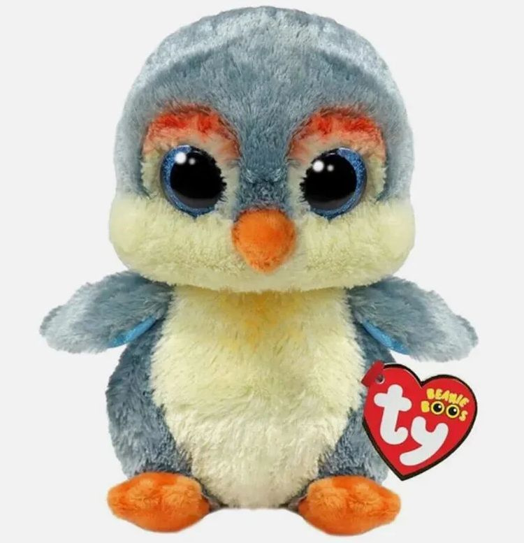 Beanie Boo's Серый пингвини FISHER 15 см #1