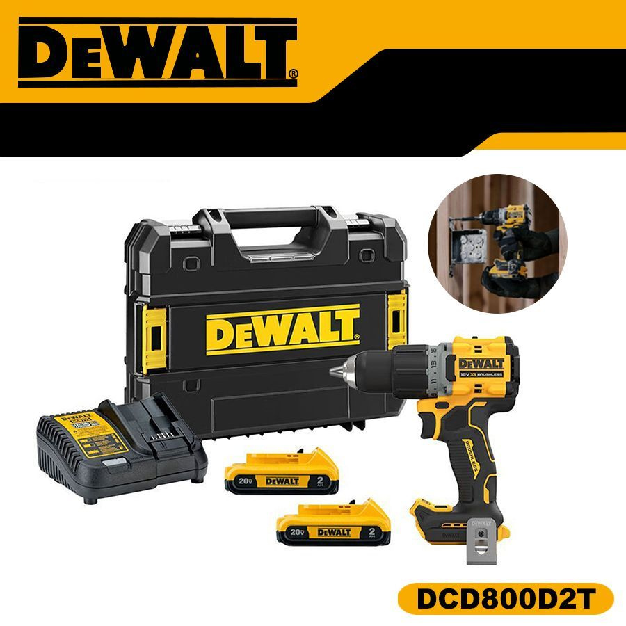 DEWALT Дрель шуруповерт аккумуляторный 20 В,(батарея * 2 + зарядное устройство + ящик для инструментов) #1