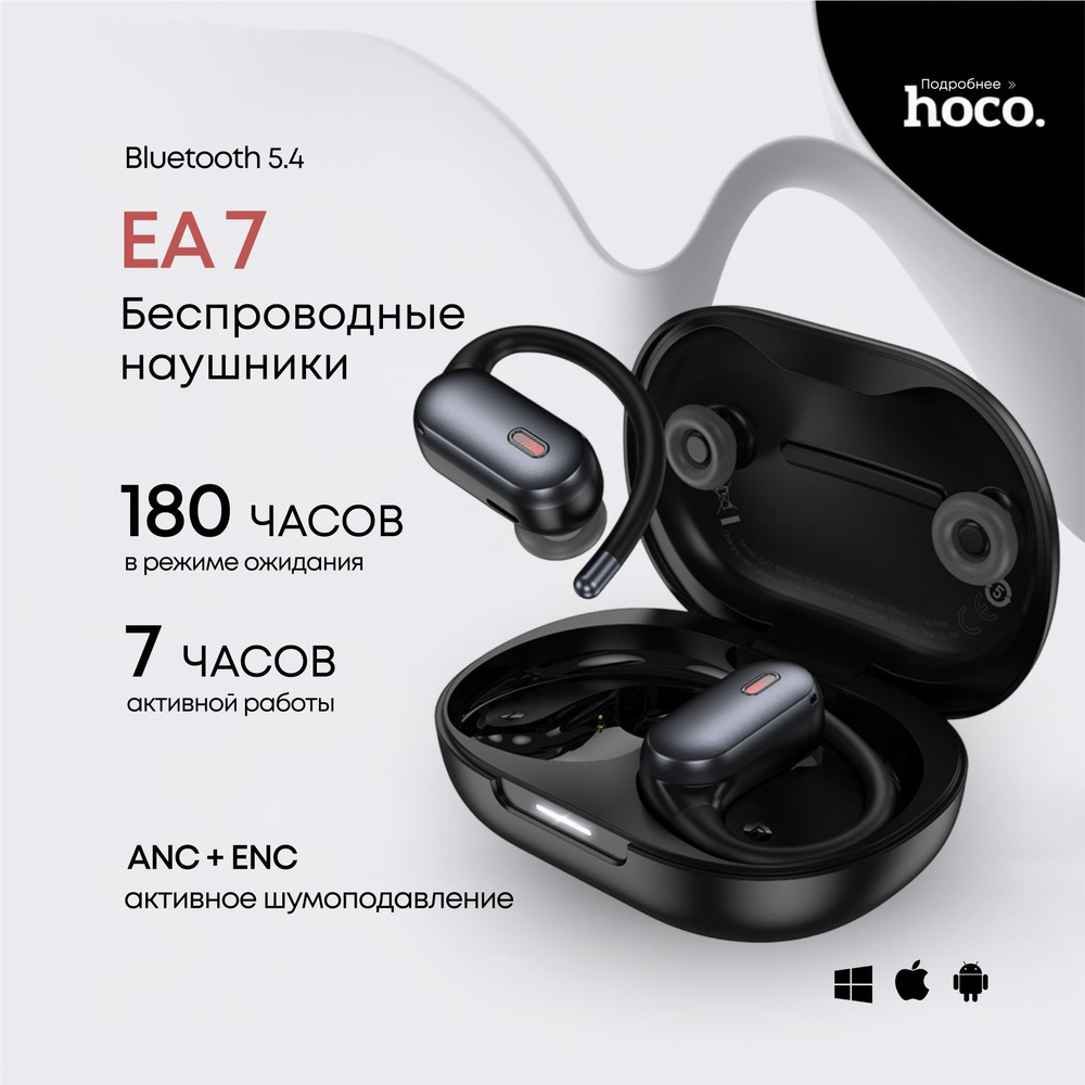 Наушники беспроводные спортивные HOCO OWS EA7 , Bluetooth 5.4, с шумоподавлением  #1