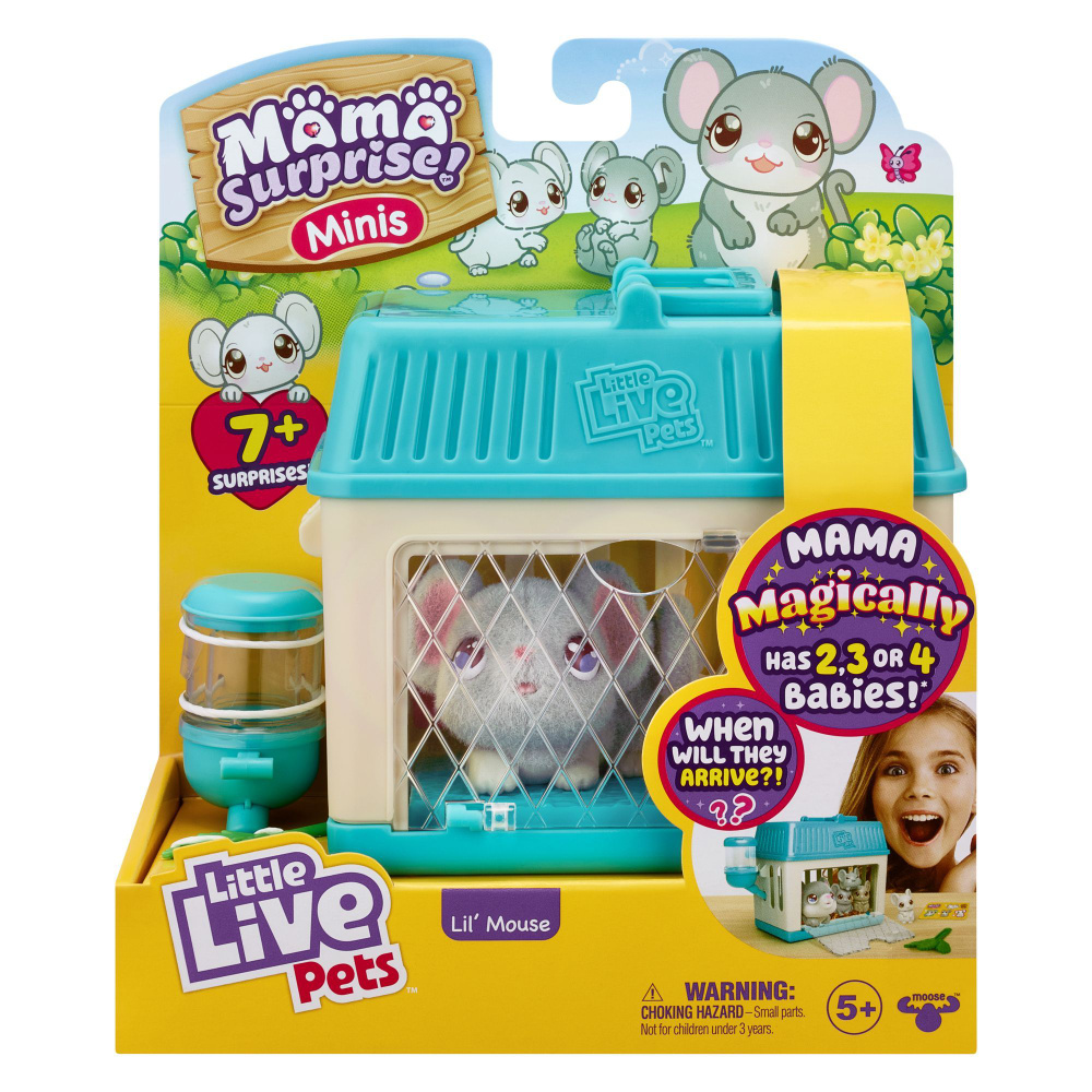 игрушки Little Live Pets - Mama Surprise Minis. Feed and Nurture a Lil' Mouse Inside Their Hutch, Ages #1